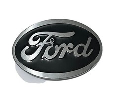Ford Belt Buckle , Black Enamel Fill Pewter Finish
