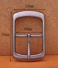 Solid Silver Center Bar Belt Buckle for Leather Belt Replacement Fit 38mm Strap