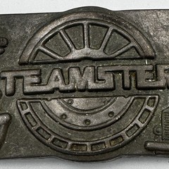 Vintage Teamster Belt Buckle Trucking Union Horse Semi Truck Metal Americana