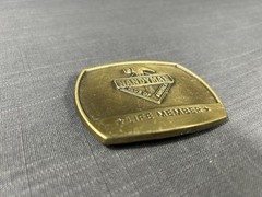 Handyman Club Of America Life Member Vintage Brass Belt Buckle