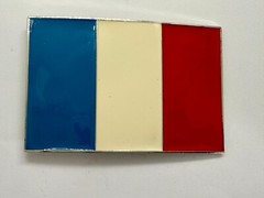 Flag of France French Country Blue White Red Enamel Patriotic Belt Buckle