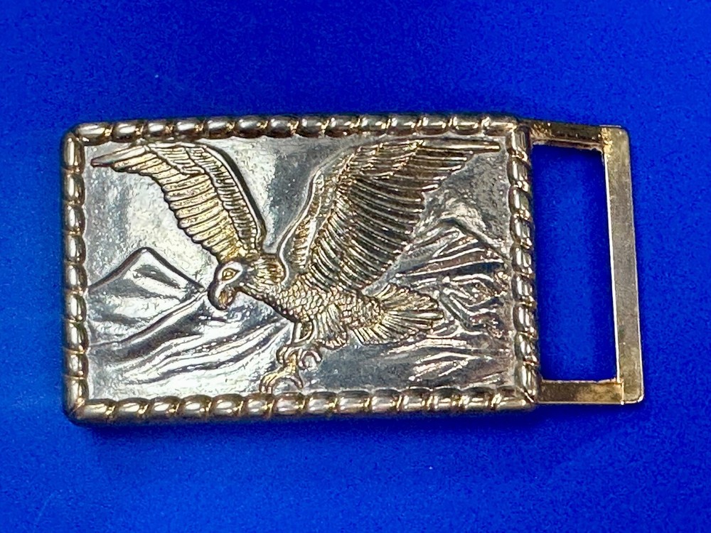 Patriotic Majestic American Eagle Vintage two tone rectangular Belt Buckle