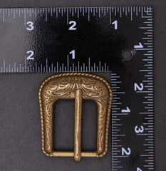 Vintage Copper Western Flower Engraved Cowboy Belt Pin buckle For 1&Prime; Belt Strap