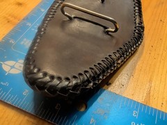 Vintage Leather Beaded Harley Belt Buckle Leather Back 1970s Possibly 1 Of 1