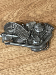 1991 Baron USA Harley Davidson Motorcycle Thundering Steel Belt Buckle Free P&H