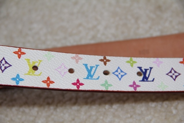 100% Louis Vuitton Multicolor White Belt 32/80