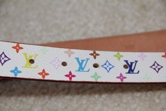 100% Louis Vuitton Multicolor White Belt 32/80
