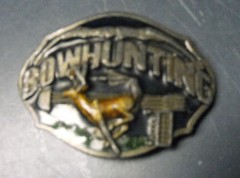 VINTAGE 1987 SISKIYOU DEER BOWHUNTING BELT BUCKLE PEWTER 3 1/4&Prime; X 2 1/2&Prime;