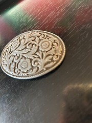 Vintage Collectible Flowers and Swirls Metal Belt Buckle