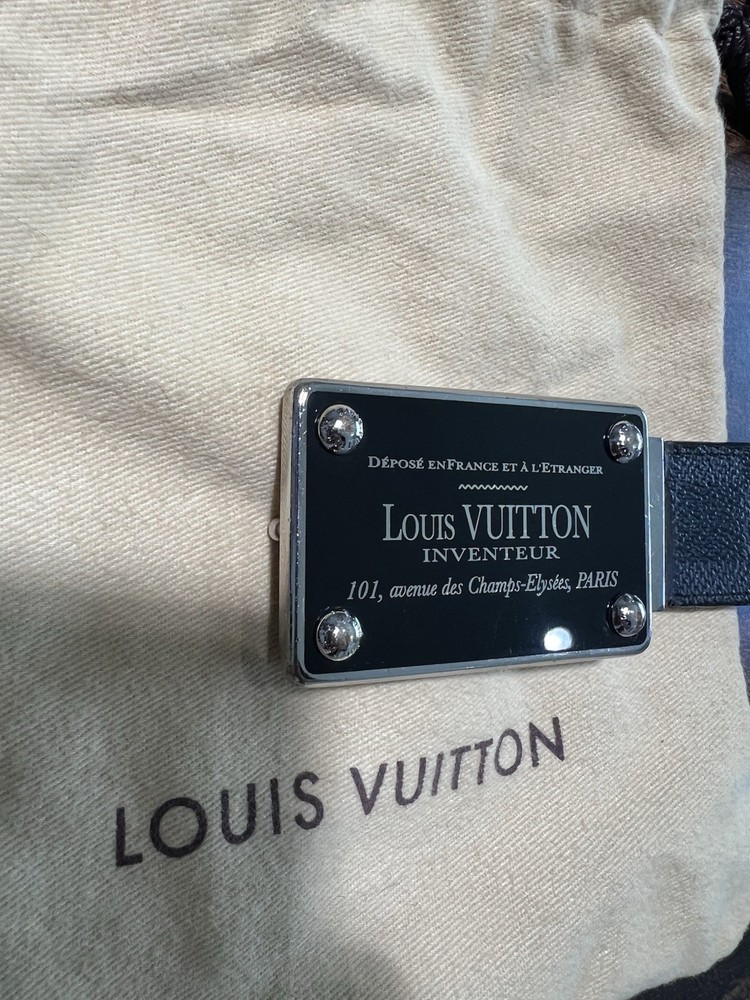 Louis Vuitton Inventeur Damier Graphite 35mm Reversible Belt size 95cm “Vintage”