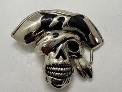 Pirate Skull Head with Hat Bandana Halloween Cosplay Raised 3D Belt Buckle