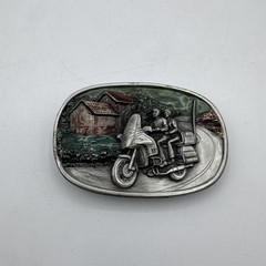 Vintage Bergamot Brass Works 1984 Motorcycle Biker Gold Wing Belt Buckle N149