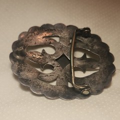 Vintage, Native American Southwestern belt Buckle. 935 Sterling.