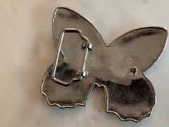 1990s vintage BUTTERFLY belt buckle RHINESTONE western STUDDED lisa frank y2k