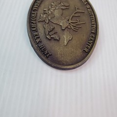 NRA 3rd Annual Trophy Elk Hunt Whittington Center Belt Buckle 3.5×2.5&Prime; VTG