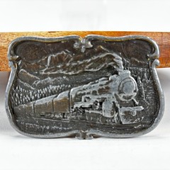 Bergamot Brass Works U-149 Steam Train 5473 Belt Buckle USA Vintage 1984 READ