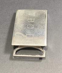 Vintage Simmons Sterling Belt Buckle Etched Monogram WBC III Fine