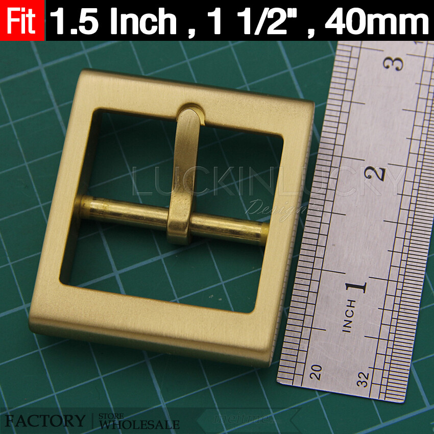 Heavy Duty Solid Brass Women / Mens classic centre bar belt buckle 1 1/2&Prime; 38mm