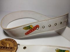 1975 VINTAGE DEKALB CORN DEALER BELT BUCKLE & ORIGINAL BELT CORN FEED SEED FARM