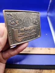 Vintage Belt Buckles Colt Revolvers & 1970s BUDWEISER Lager Beer – Brass Buckles