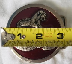 NEW MEN&rsquo;S COBRA SNAKE RED BELT BUCKLE 3&Prime;