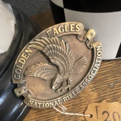 Vintage national Rifle Association Golden Eagle Logo Oval Western Belt Buckle