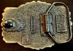 1983 Great American Buckle Co Pewter Black Enamel Bald Eagle Belt Buckle- in box