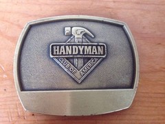 Handyman Club Of America Solid Brass Chunky 1996 Carpenter Belt Buckle 3.25&Prime;