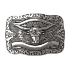 Cow Longhorn Belt Buckle Western Cowboy Native American Motorcyclist (CW-20)