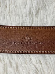 GUCCI Pre-Owned Gg Pattern Leather Belt Striped All Over Men&rsquo;S