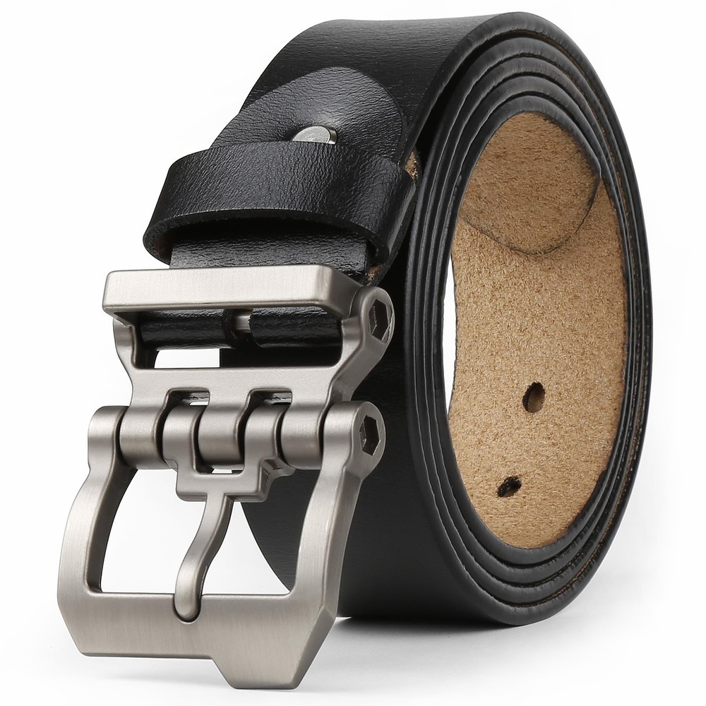 JingHao Belts for Men Big and Tall,Mens 58&Prime;-60&Prime;/ Belt Length 160cm, Black