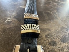 James Reid .925 Sterling 14k Gold Belt Buckle XL Set Square Ray 01 ✅
