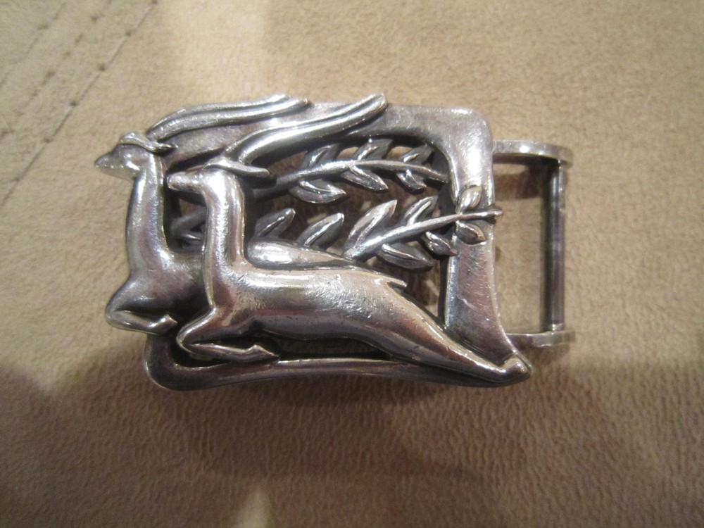 Rare!!! Kieselstein-Cord Sterling GAZELLE Buckle Reindeer