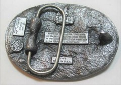 Vintage 1989 NEBRASKA Indian Chief & Stage Coach Belt Buckle X-44 Pewter UNUSED