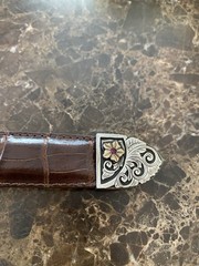 James Reid Artist Richard Stump Sterling Silver 14k Ruby Belt Buckle Set XL ✅