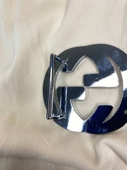 Double G 1.5` Belt Buckle Silver GG Logo 40 mm Replacement Buckle Designer Style