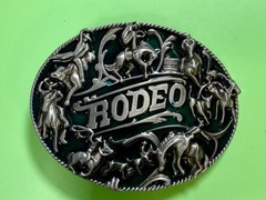 Cowboy Rodeo Calf Roping Bucking Bronco Rancher Enameled New Western Belt Buckle