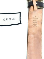 GUCCI Pre-Owned Interlocking Belt Beige Leather