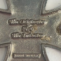Silver Star Iron Cross Belt Buckle Silver Tone Made In USA Goth Grunge Moto FAIR