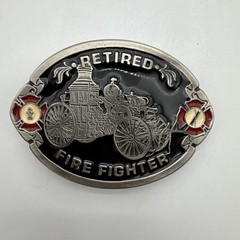Retired Fire Fighter American Hero Enamel Metal Belt Buckle 2401