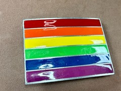 Rainbow Pride Flag LGBTQ Movement Enameled Great American Prod 2005 Belt Buckle