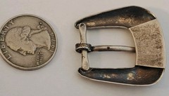Native American OLD PAWN Navajo Sterling Silver Hand Stamped Belt Buckle OLD