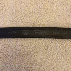 Dockers Black Leather Belt Mens Size 36 Genuine Leather Classic Silver Buckle