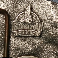 American Firefighters Belt Buckle Firetruck Horse Enameled Siskiyou 1988 Pewter