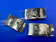Lot of 3 Vintage slide dress style Belt Buckle&rsquo;s Letters Horse