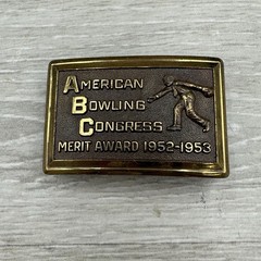 Vintage Belt Buckle American Bowling Congress Merit Award 1952-1953 287 Pins