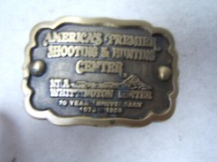 NRA Whittington Center Brass Belt Buckle 20th Anniversary 1993