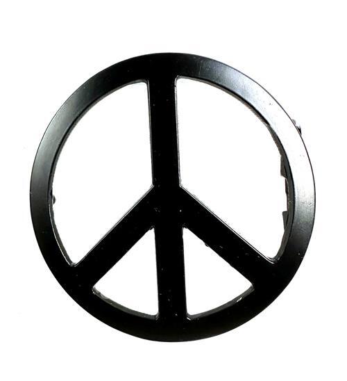 Hippie Peace & Love Sign Symbol Black Chrome Metal Men Women Belt Buckle