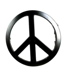 Hippie Peace & Love Sign Symbol Black Chrome Metal Men Women Belt Buckle