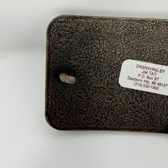 Vintage Tennis Court Belt Buckle Brass Tone Leather Inlay Jim Tait Engraving 70s